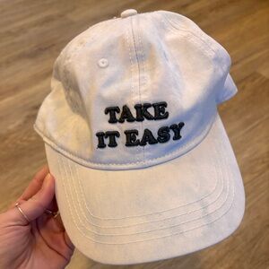 White and Blue 'Take It Easy' Cap